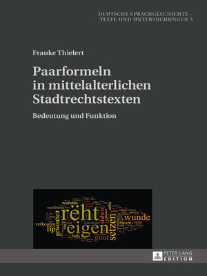 cover image of Paarformeln in mittelalterlichen Stadtrechtstexten
